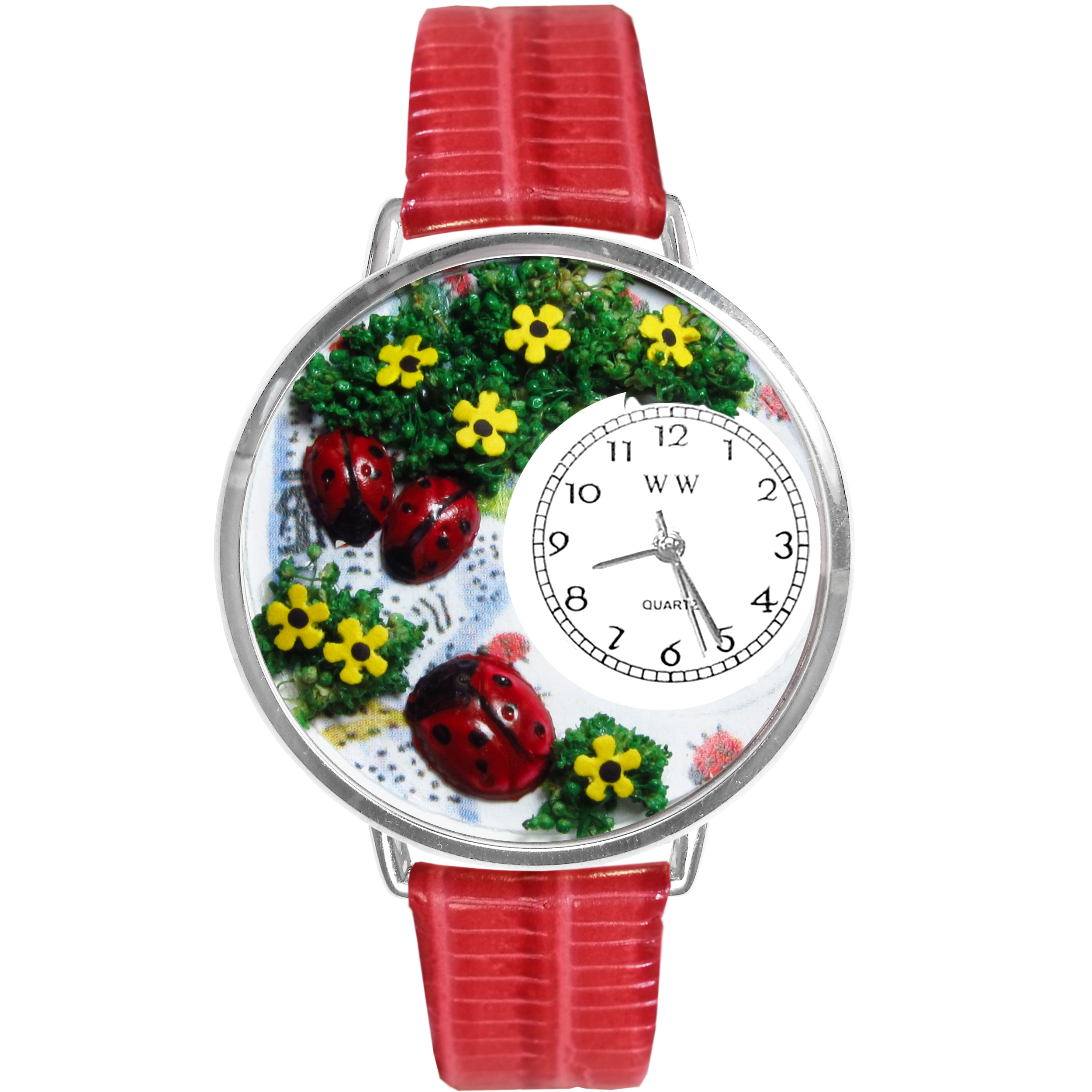 Ladybugs Watch in Silver (Large)