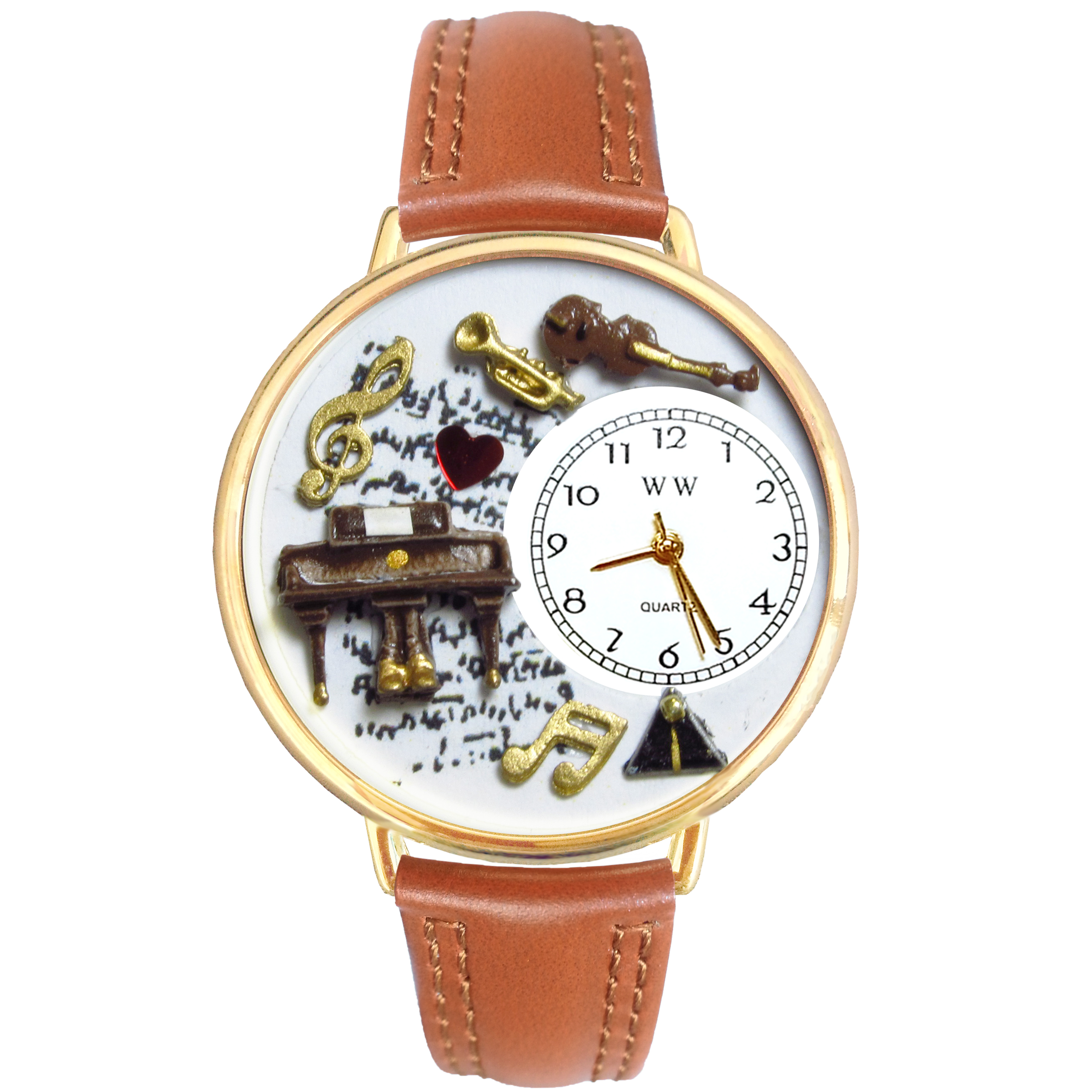 Music Piano Watch in Gold (Large)