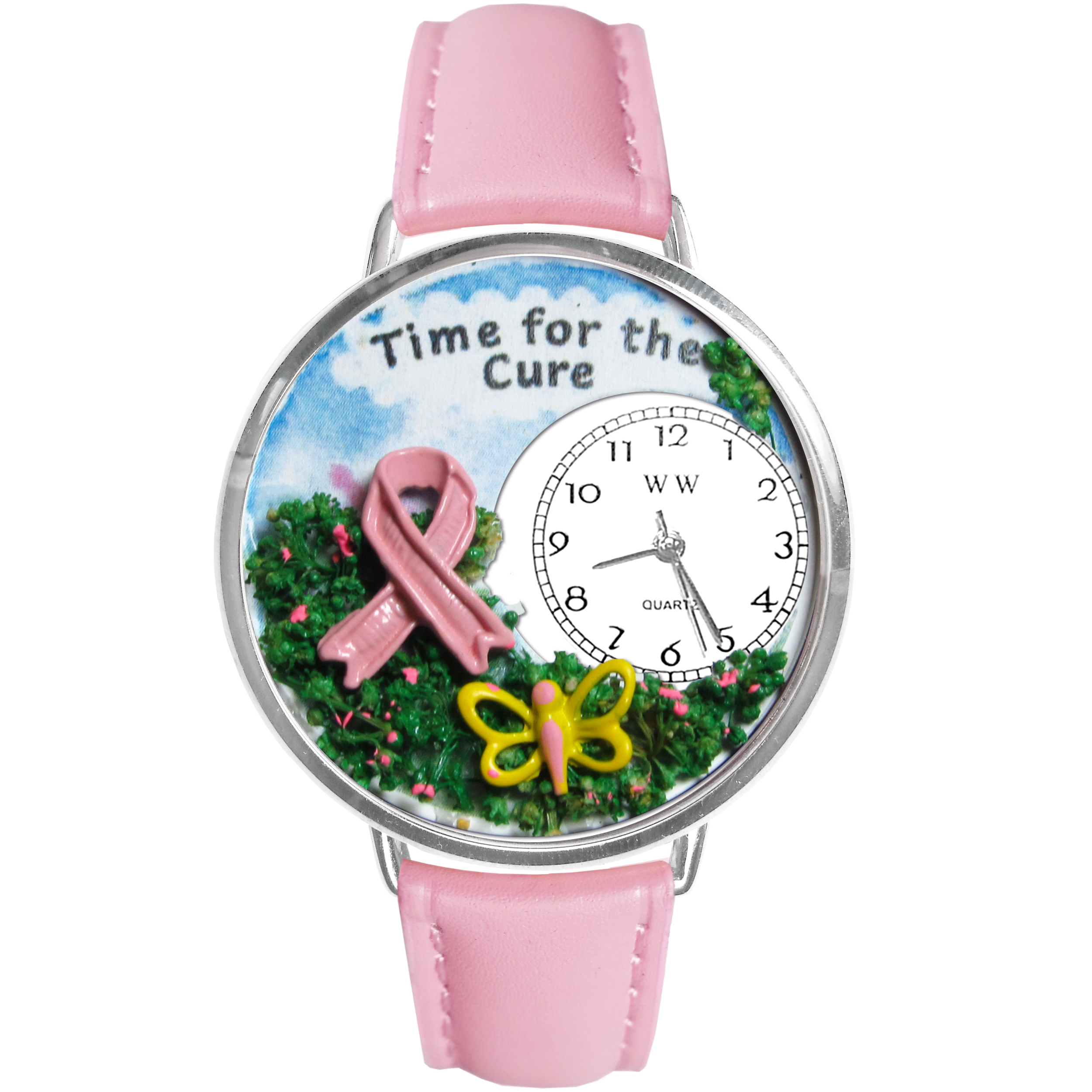Time for the Cure Watch in Silver (Large)