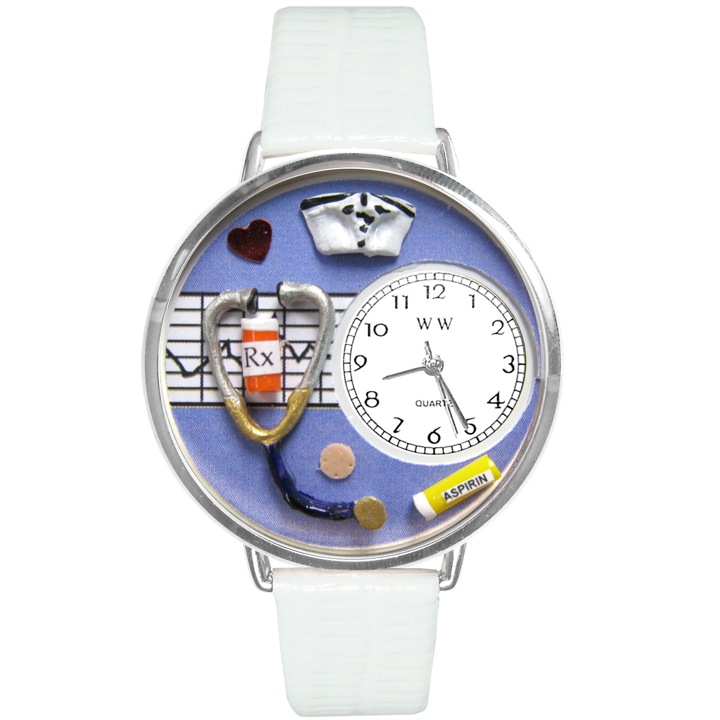 Nurse Purple Watch in Silver (Large)