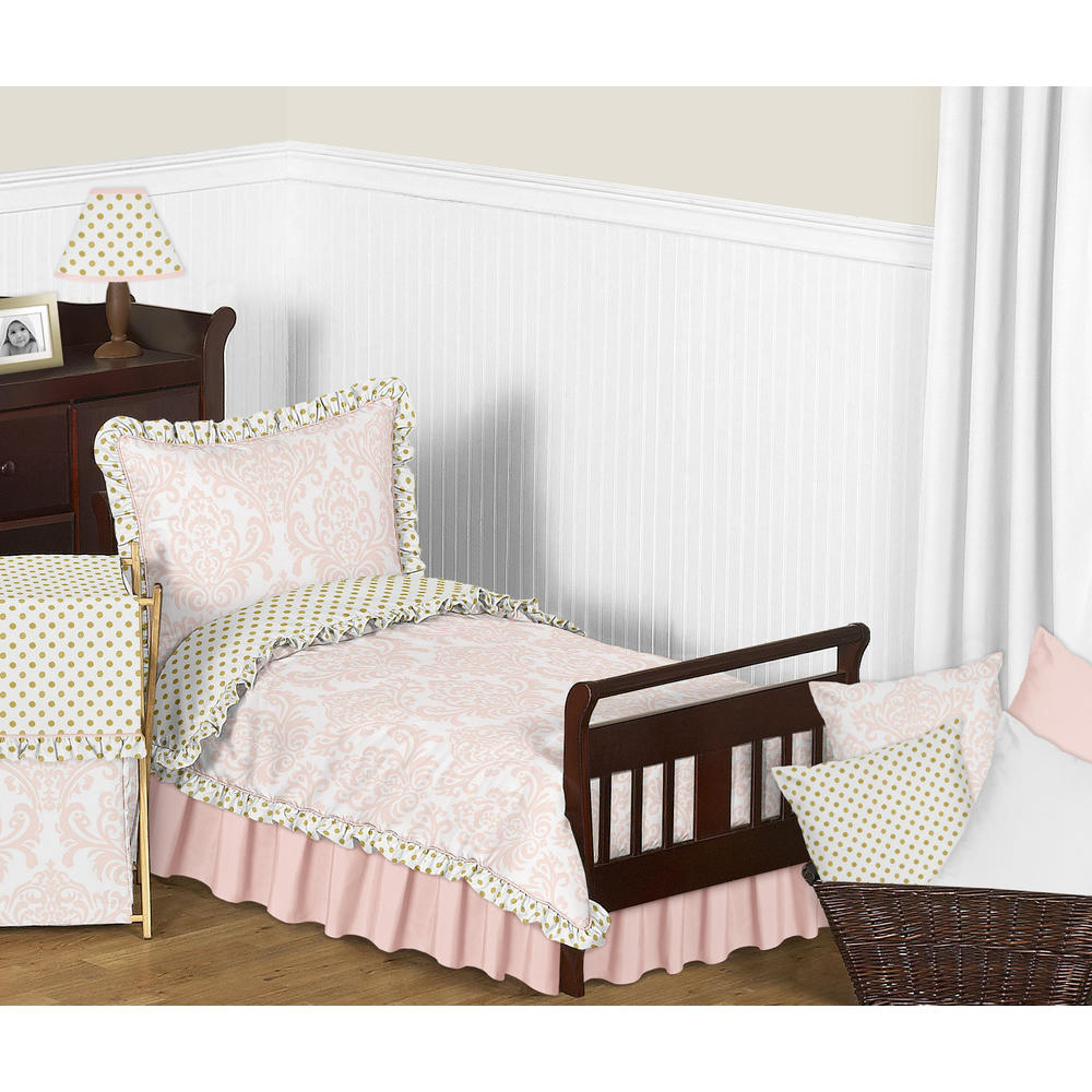 Sweet Jojo Designs Fitted Crib Sheet for the Amelia Collection by  - Metallic Gold Polka Dot