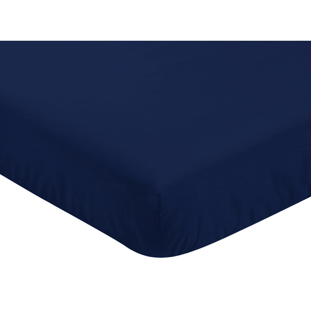 Sweet Jojo Designs Navy Blue Fitted Crib Sheet for the Blue and Green Mod Dinosaur Collection by