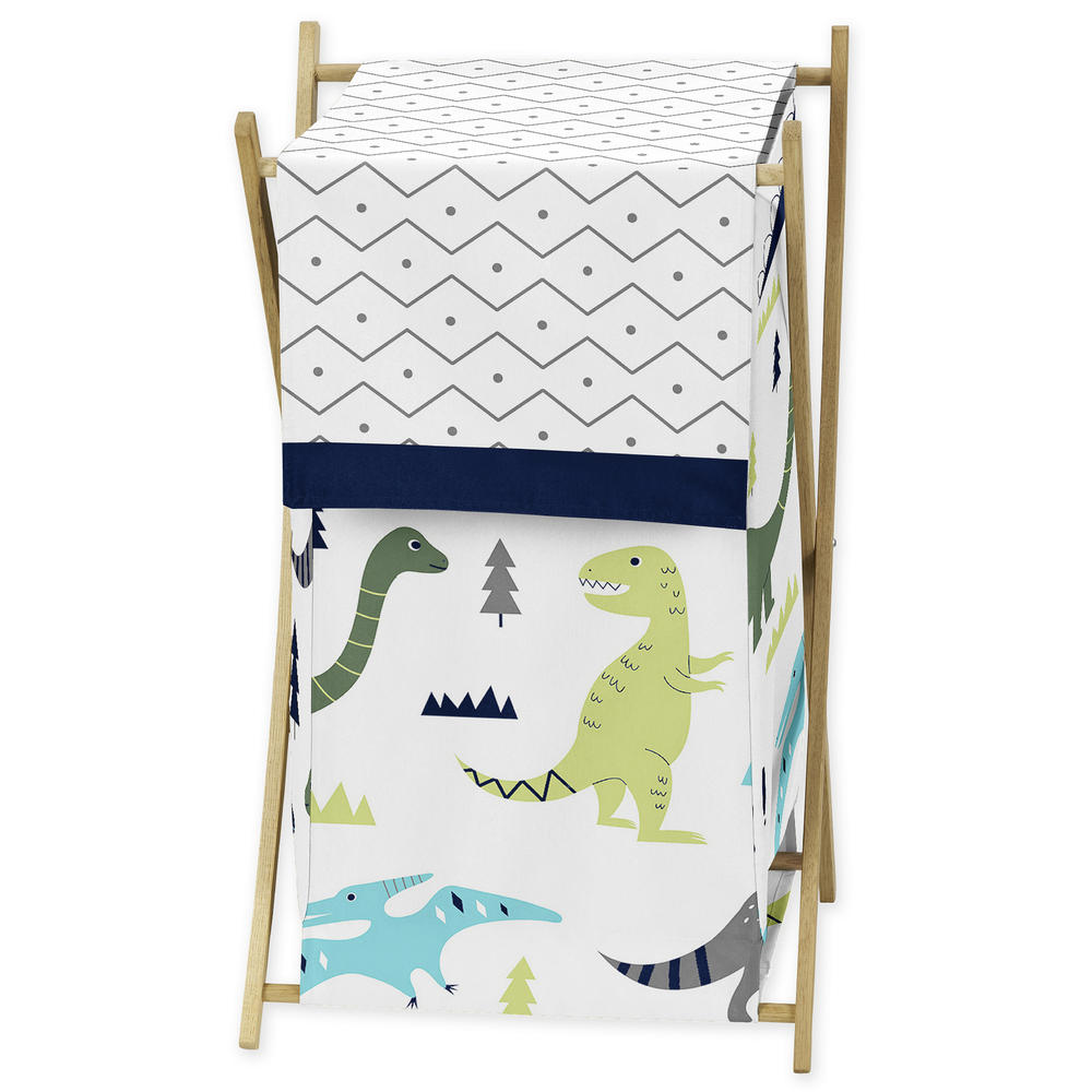 Sweet Jojo Designs Laundry Hamper for the Blue and Green Mod Dinosaur Collection by