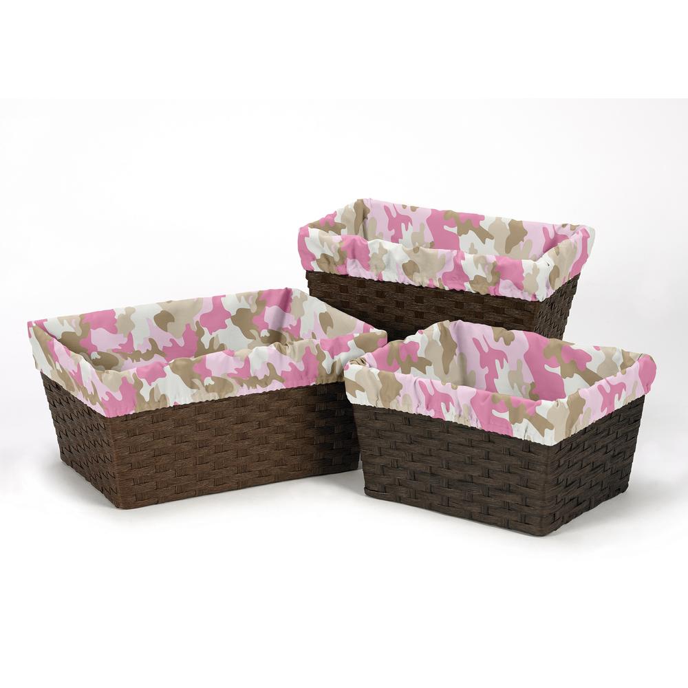 Sweet Jojo Designs Pink Camo Collection Basket Liners by