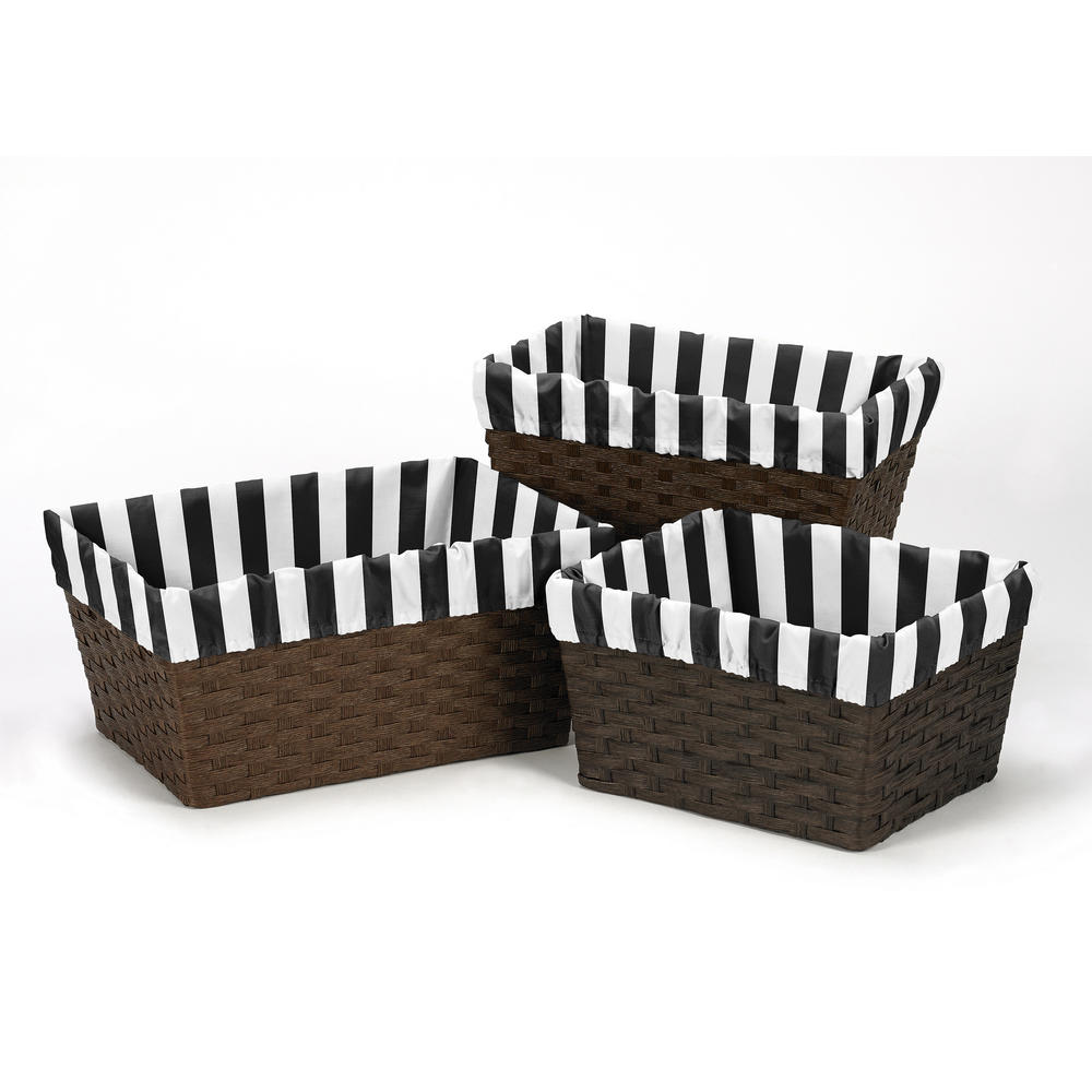 Sweet Jojo Designs Paris Collection Basket Liners by  - Stripe Print