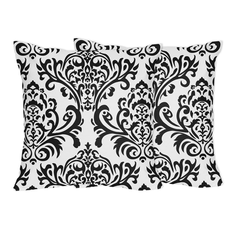 Sweet Jojo Designs Black and White Isabella Collections Decorative Pillow - Set of 2