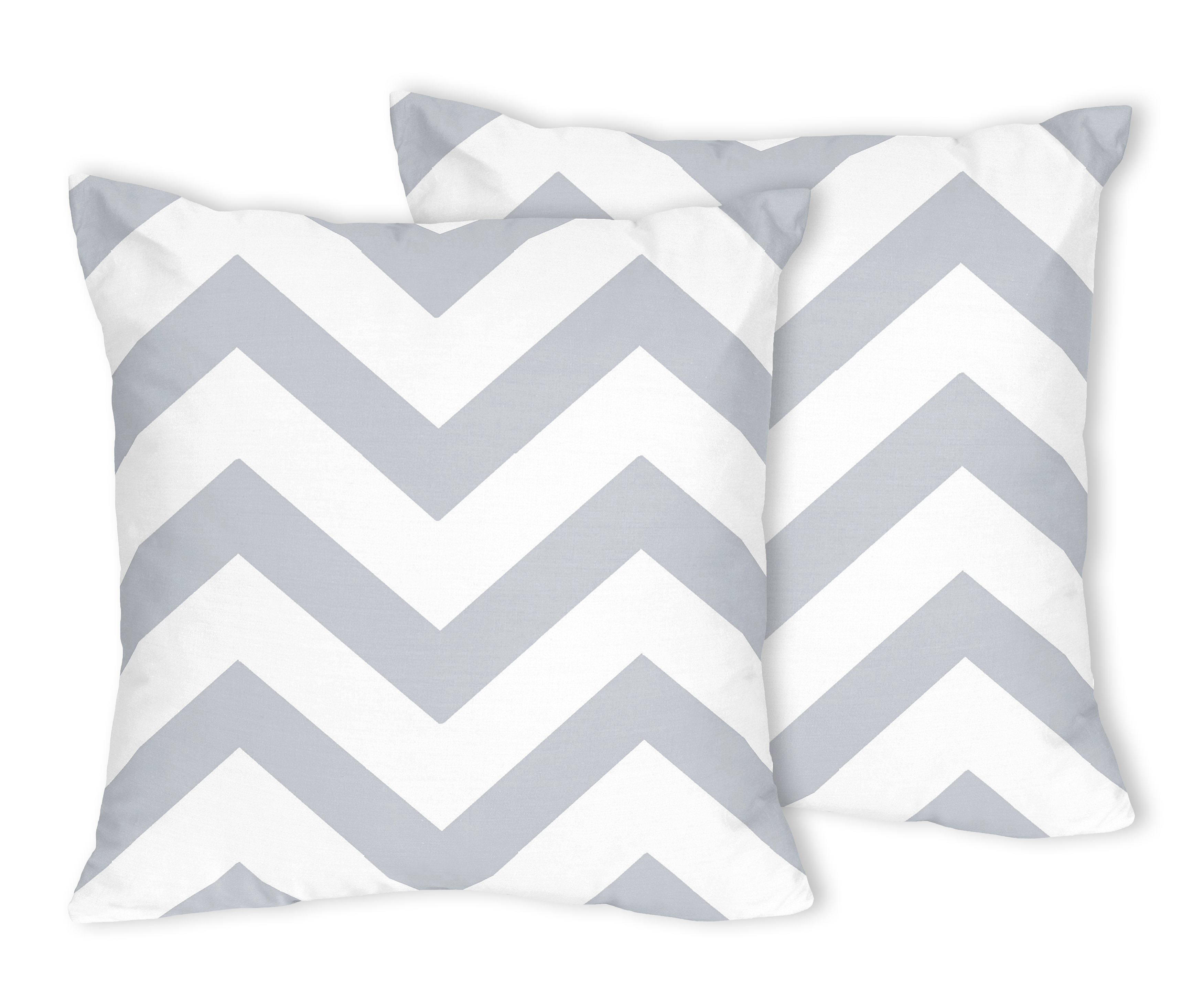 Sweet Jojo Designs Decorative Zig Zag Pillows Gray and White Chevron