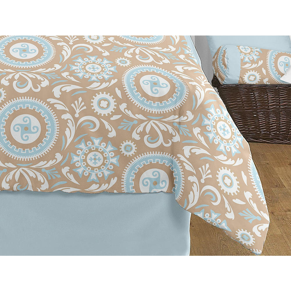 Sweet Jojo Designs Blue and Taupe Hayden Collection 3pc Full/Queen Bedding Set