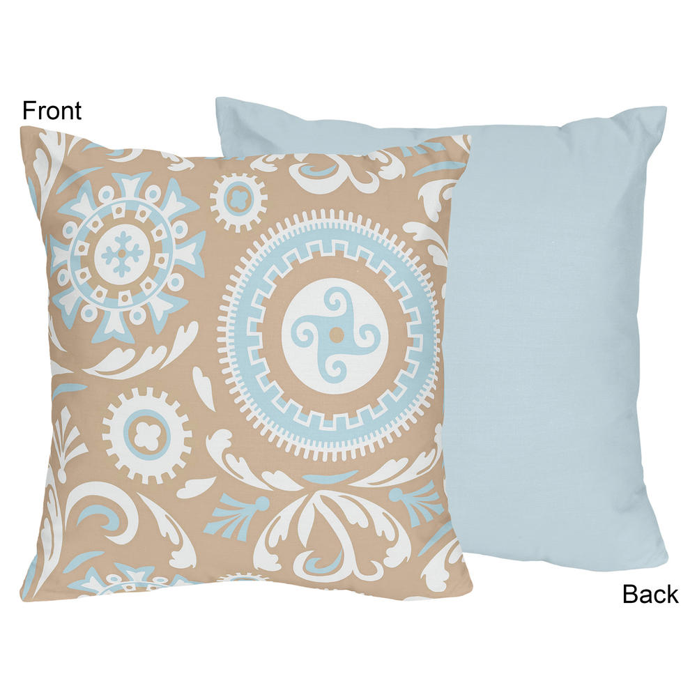 Sweet Jojo Designs Blue and Taupe Hayden Collection Decorative Pillow