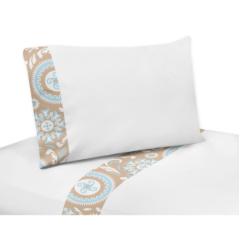 Sweet Jojo Designs Queen Sheet Set for the Blue and Taupe Hayden Collection