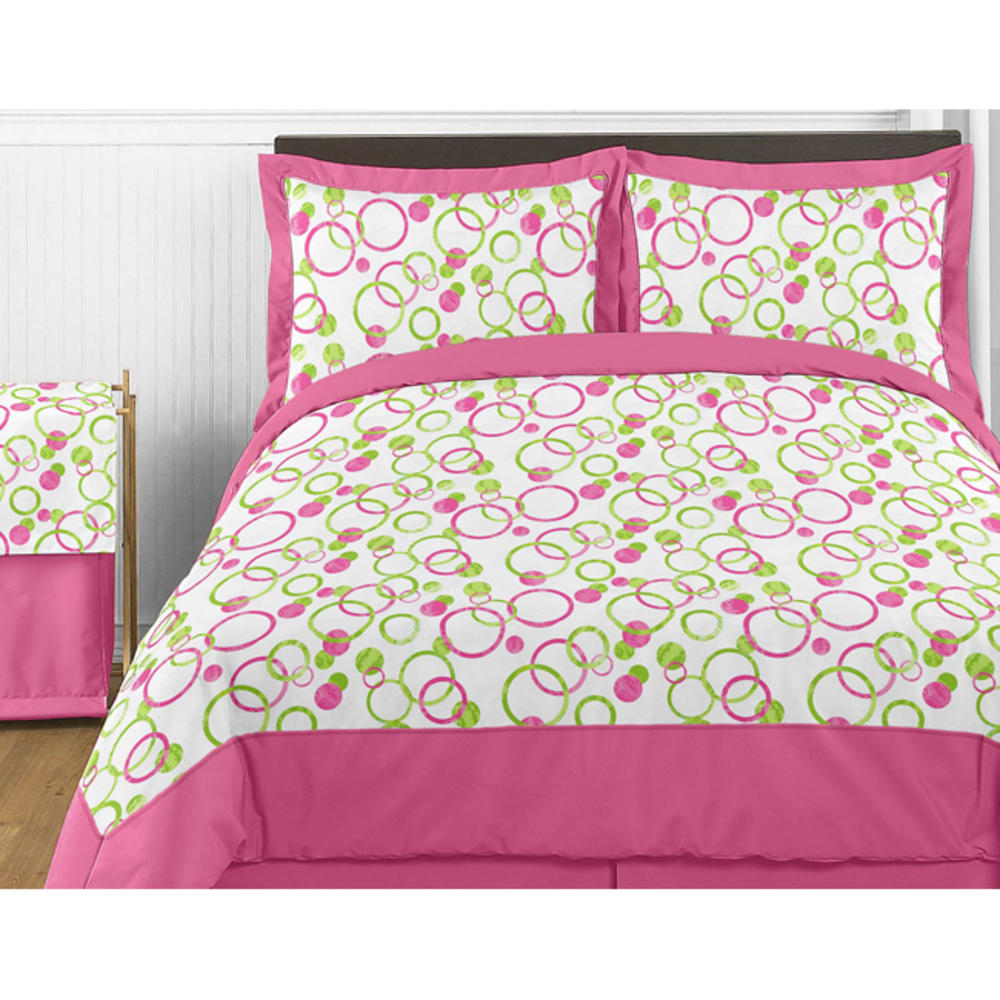 Sweet Jojo Designs Decorative Accent Throw Pillow for the Pink and Green Mod Circles Collection by