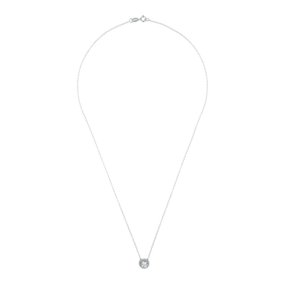 Cubic Zirconia (.925) Sterling Silver Round Cabel Stud Pendant