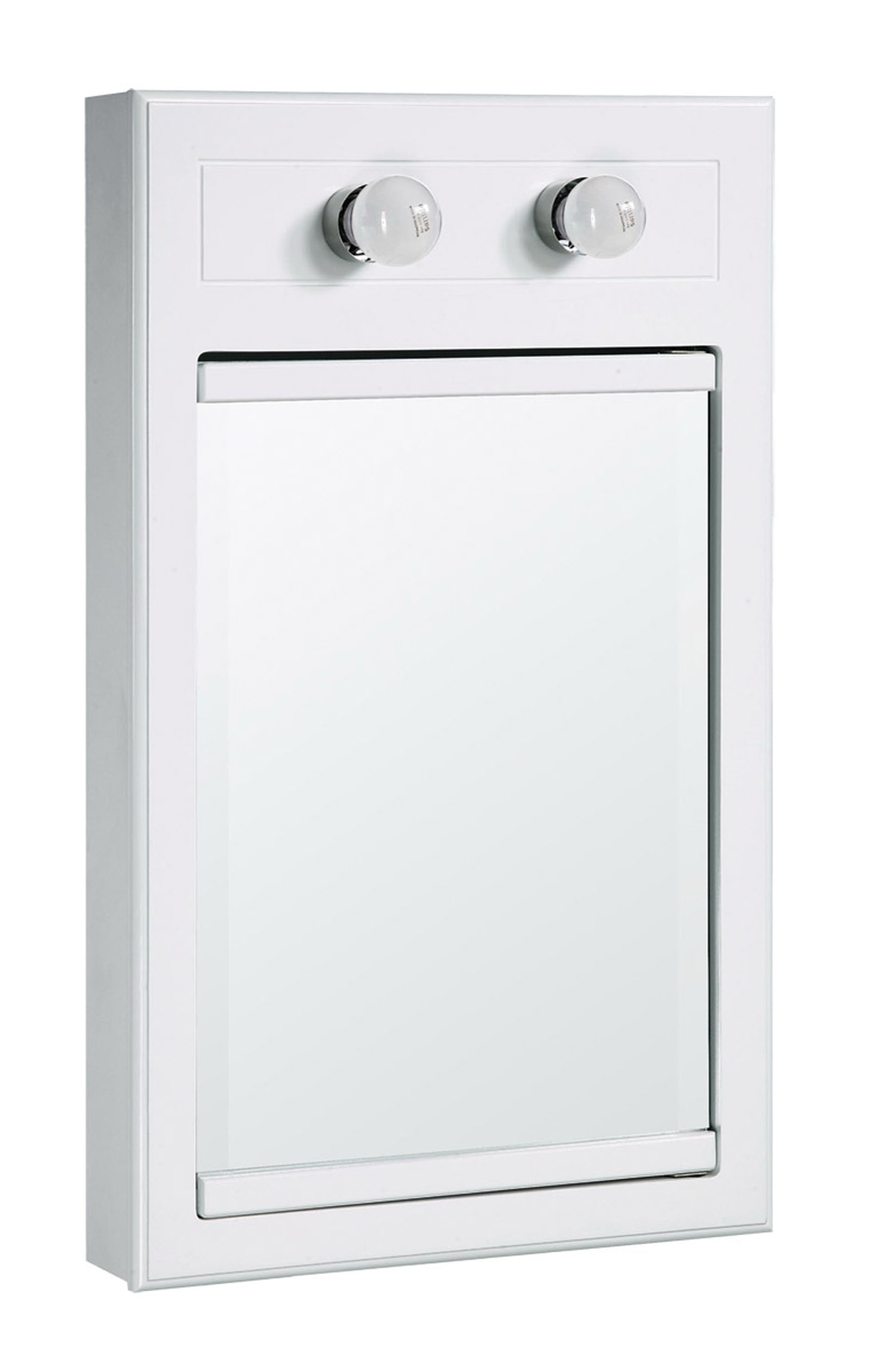 Design House 532366 Concord White Gloss Lighted Medicine Cabinet with 1-Door and 2-Shelves 18 ...