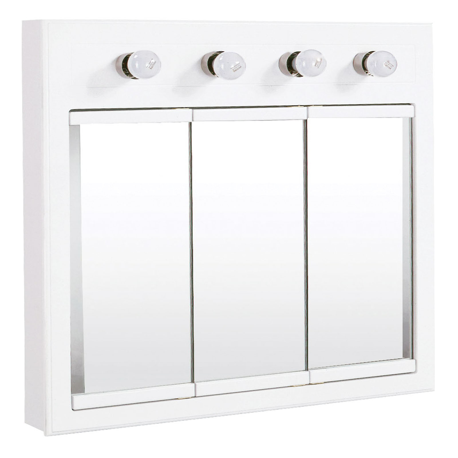 Design House 532382 Concord White Gloss Lighted Medicine Cabinet Mirror 30-Inches by 5-Inches by ...