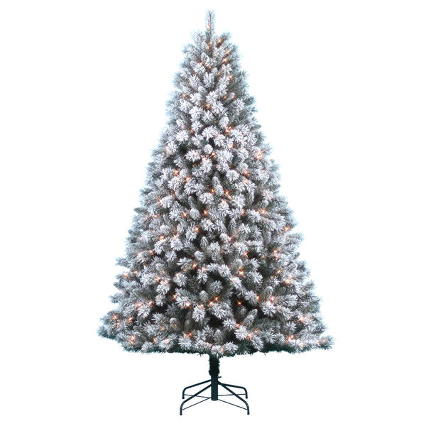 Donner Blitzen Wt0013 B 7 5 Pre Lit Snow Country Flocked Pine Tree With 600 Clear Lights