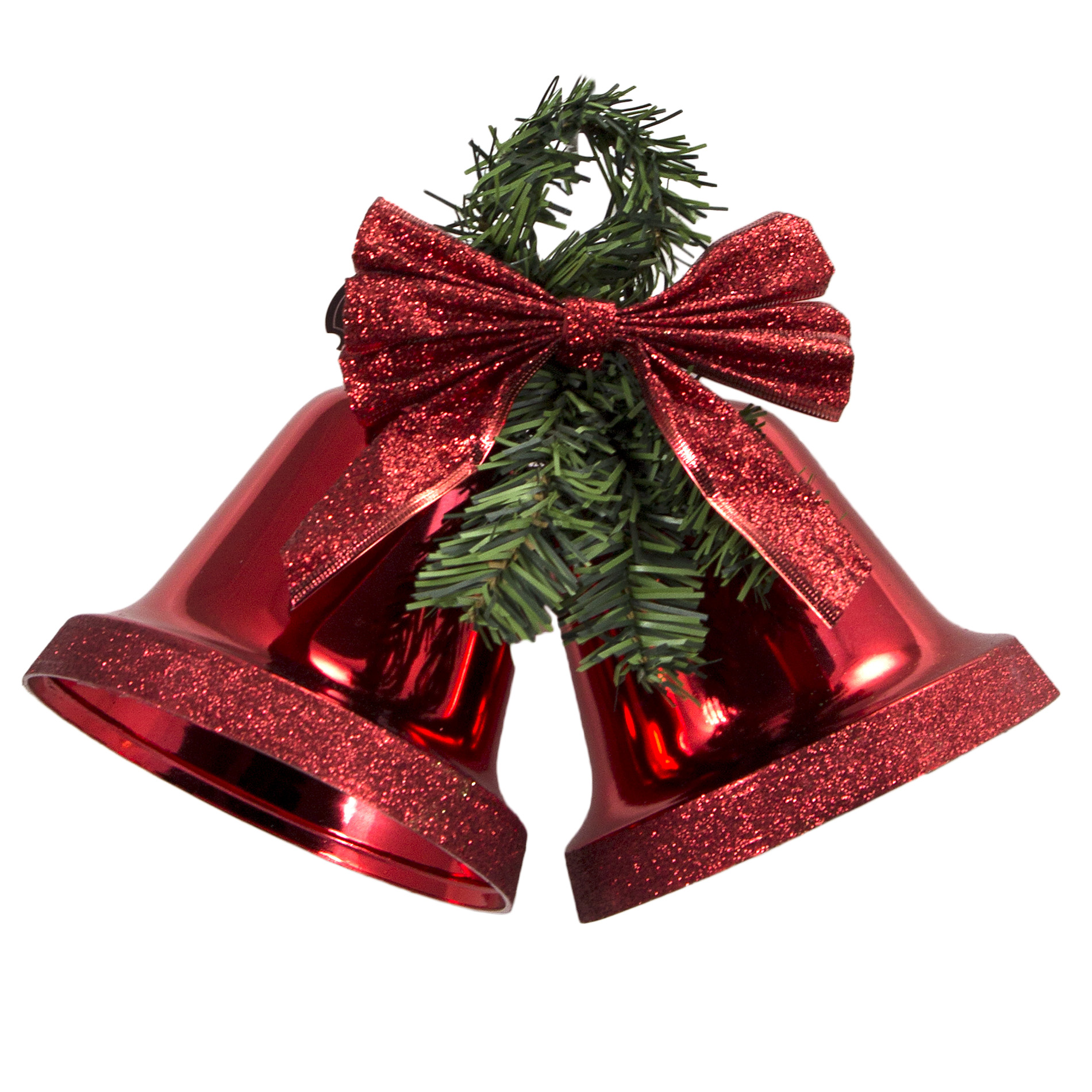 UPC 029083115210 - Large Red Bells with Glitter Accent and Glitter Bow Christmas Decoration ...