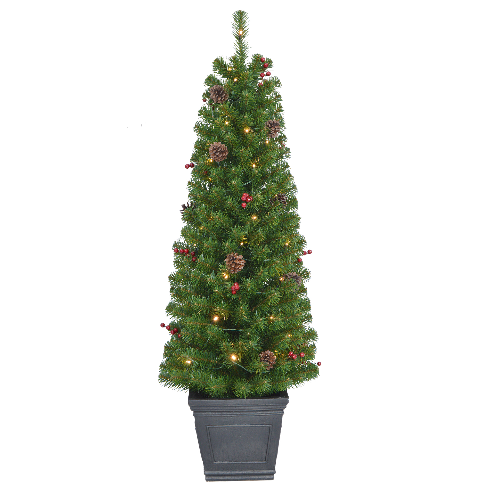 Trimming Traditions 4ft Decorative Porch Tree with 50 Warm White LED