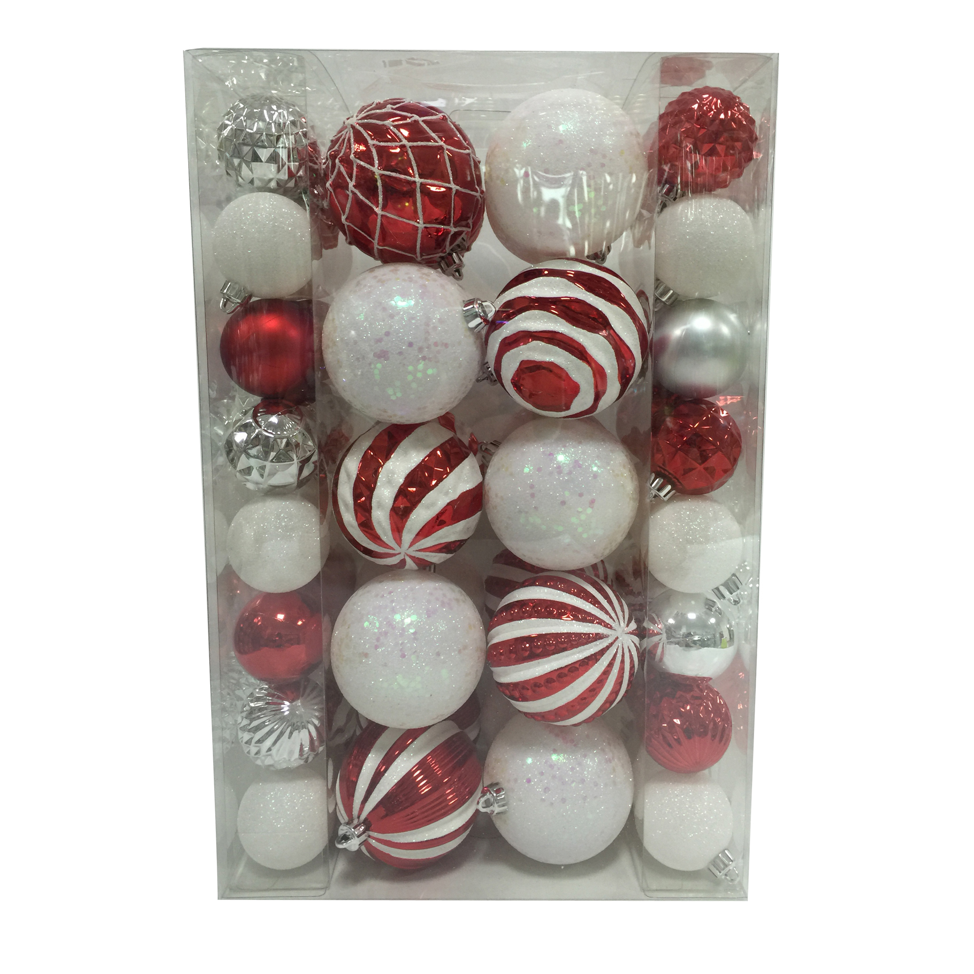Trimming Traditions 68 ct Red, Silver and White Shatterproof Christmas Ornament Set - Seasonal ...