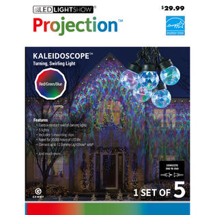 LightShow Projection Light String w/Clips-S/5-Round (RGB)