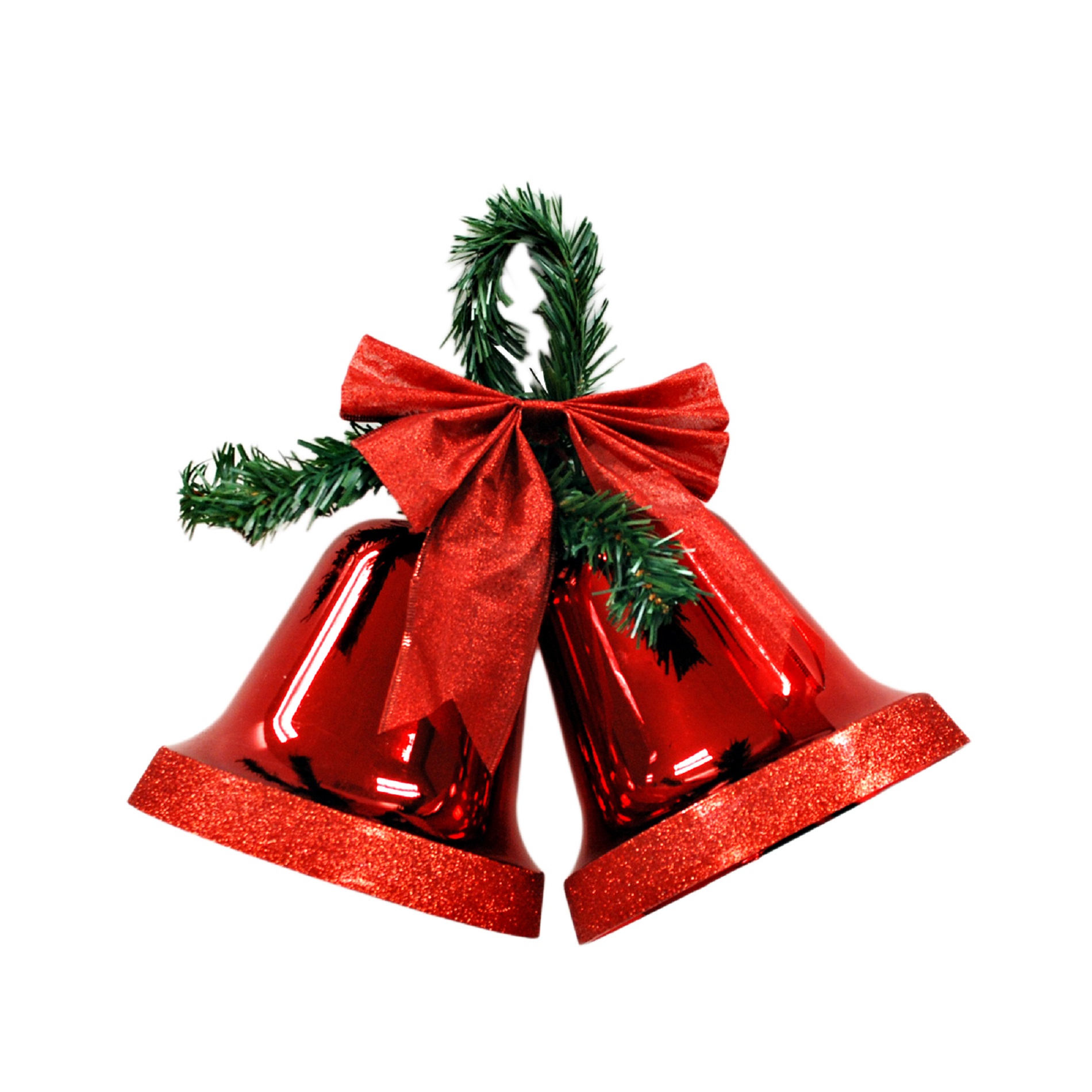 UPC 029083116040 product image for Large Red Bells with Glitter Accent and Glitter Bow Christmas Decoration | upcitemdb.com