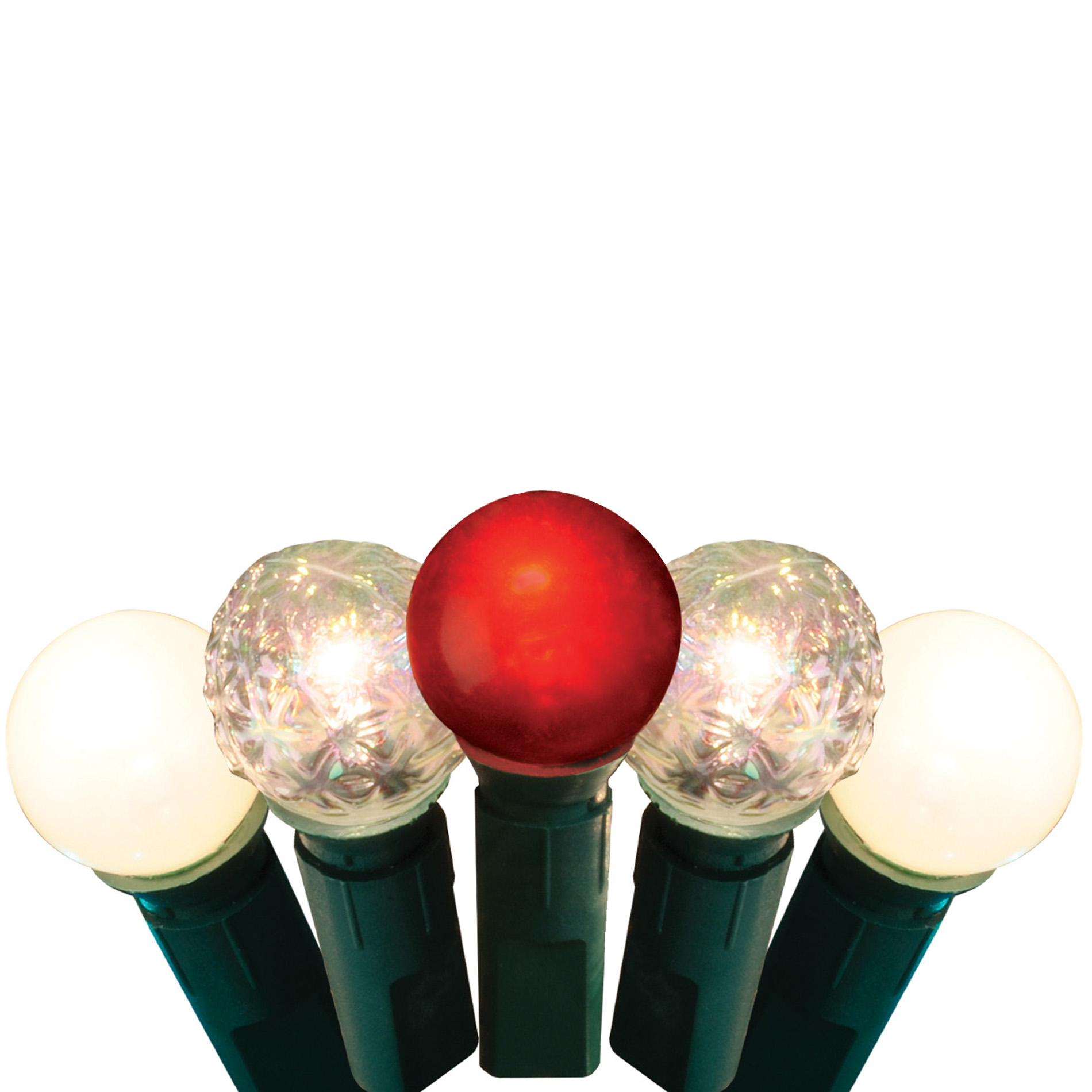 General Electric String-A-Long 50ct Incandescent Pearl Light Set - Red Pearl/White Pearl/Clear ...