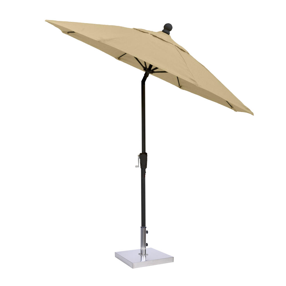 MiYu Furniture  9 ft Fiberglass Market Umbrella with Auto Tilt&#8211; Black Frame