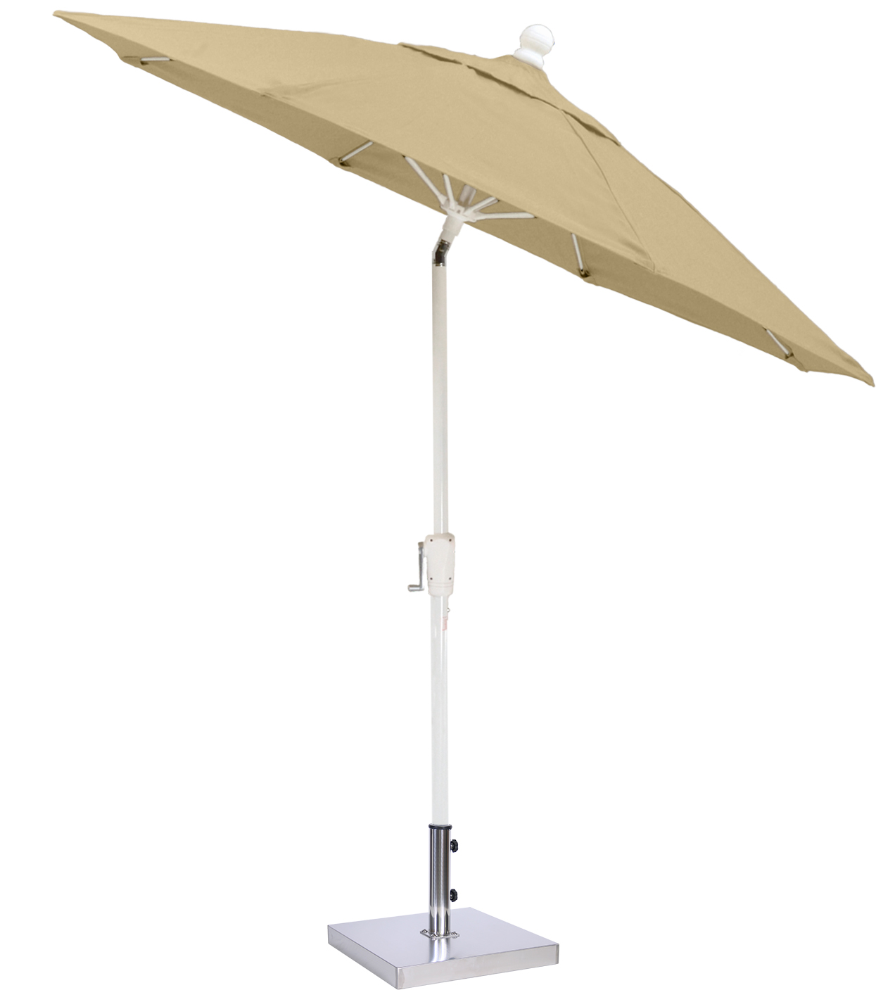 MiYu Furniture  9 ft Fiberglass Market Umbrella with Auto Tilt - White Frame