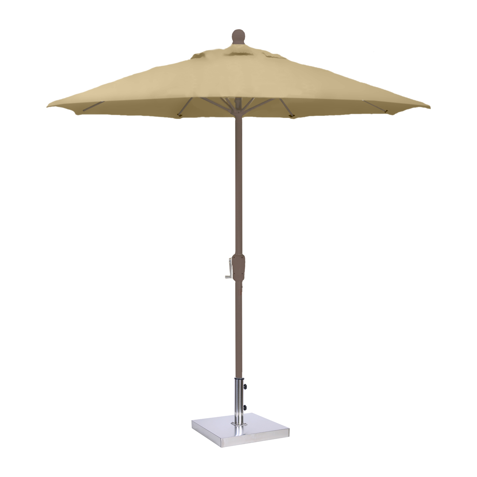 MiYu Furniture  9 ft Fiberglass Market Umbrella with Crank - Champagne Frame