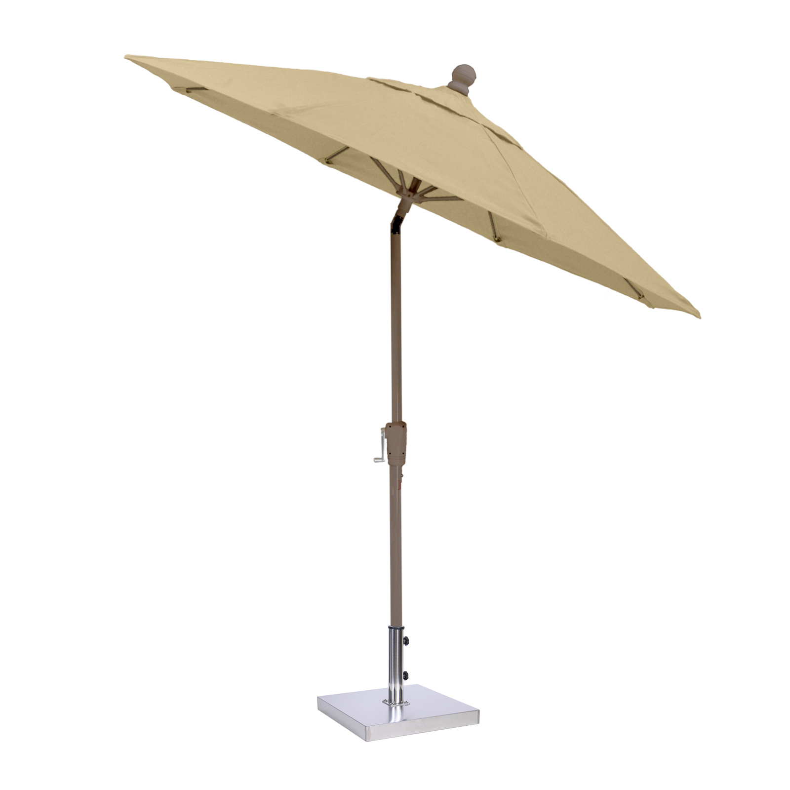 MiYu Furniture  7.5 ft Fiberglass Market Umbrella with Auto Tilt - Champagne Frame