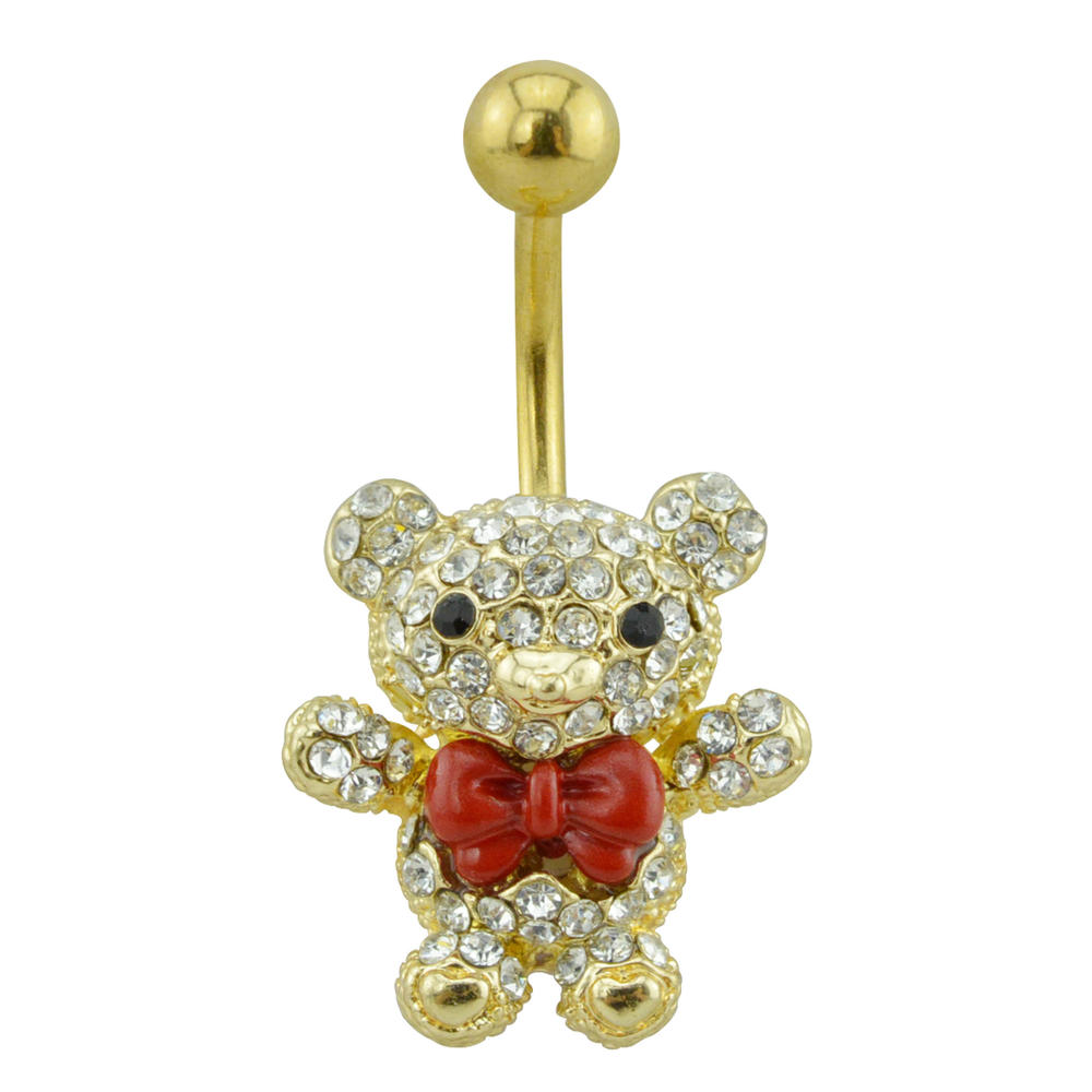 Gold Anodized Teddy Bear Belly Ring
