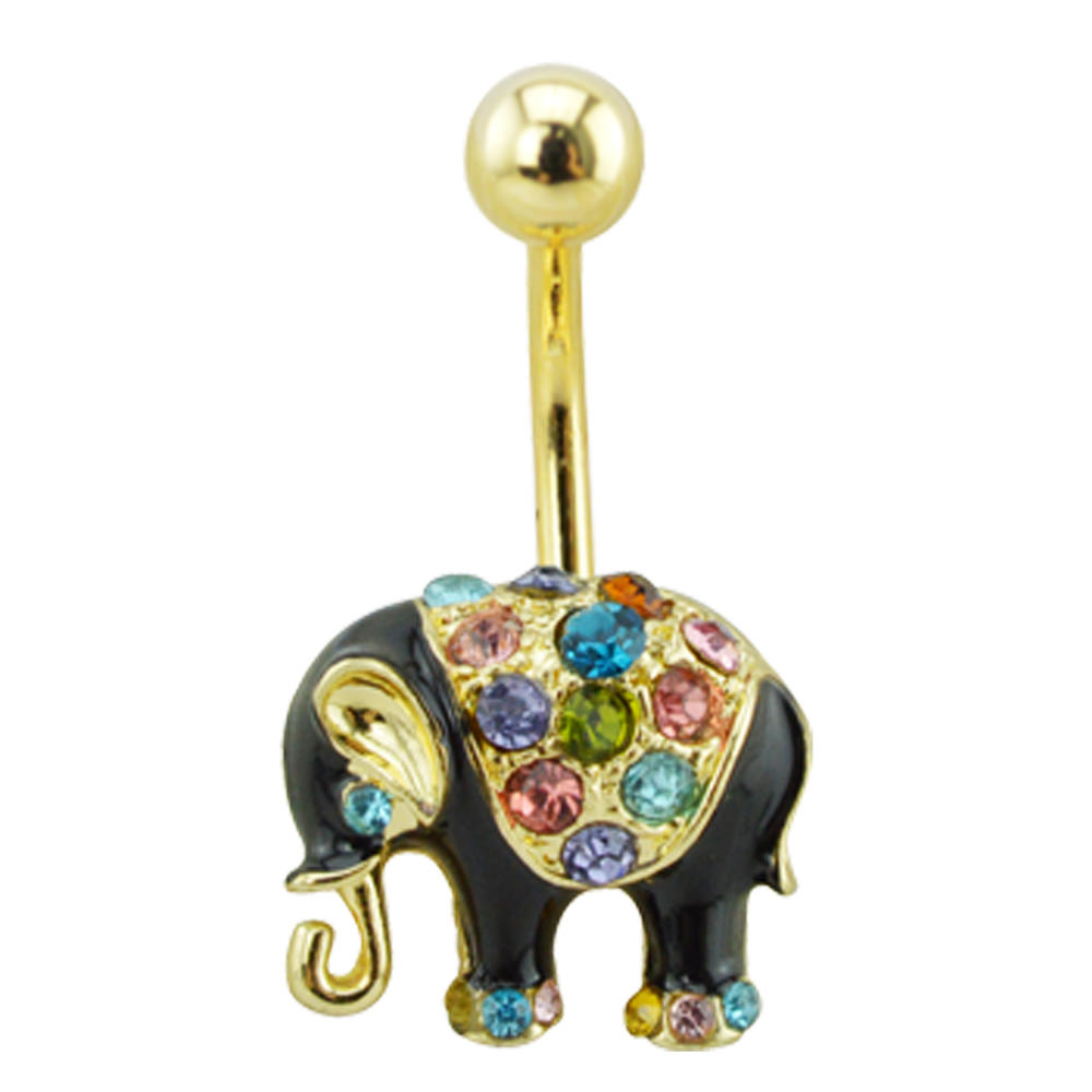 Gold Anodized Elephant Belly Ring