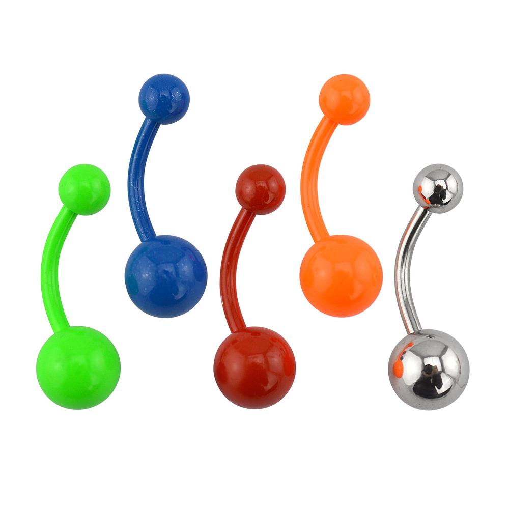 Neon Belly Ring 5-Pack