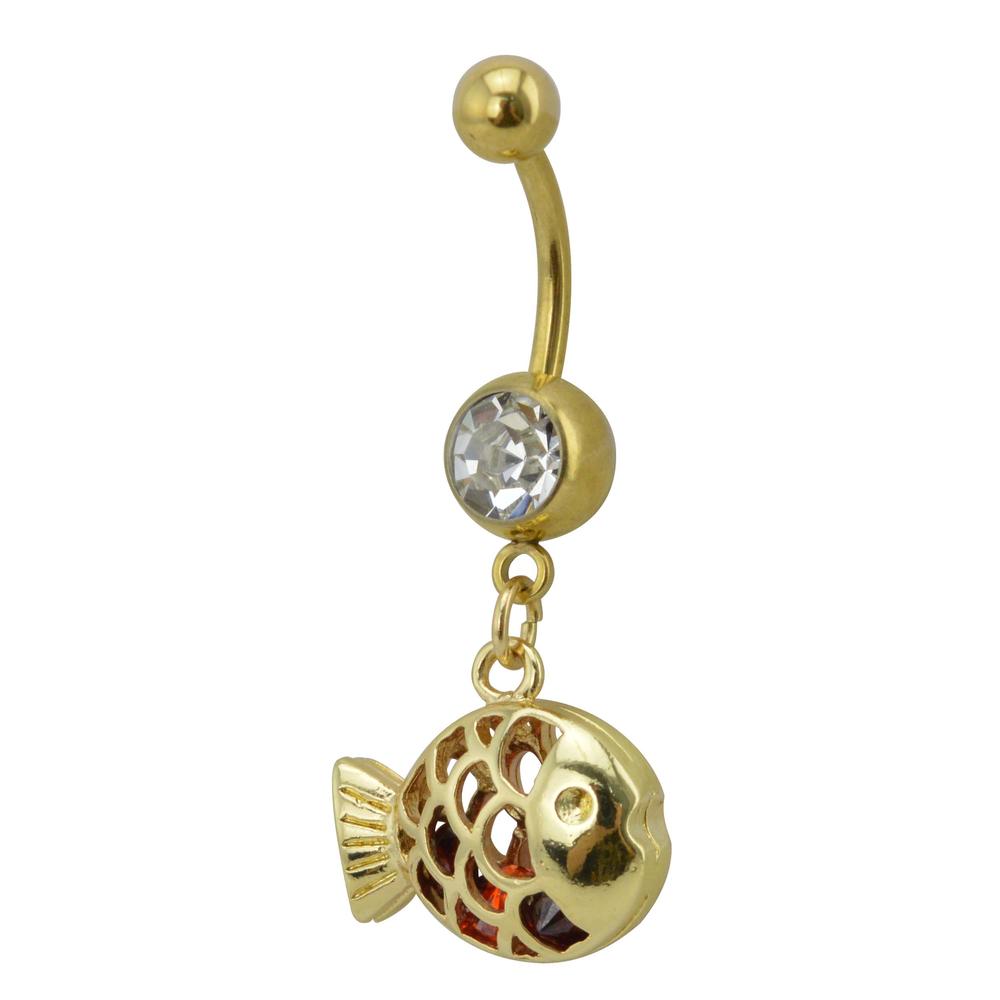 Gold Goldfish Belly Ring