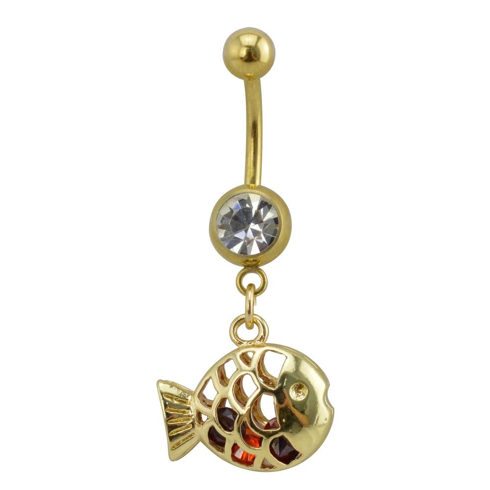 Gold Goldfish Belly Ring