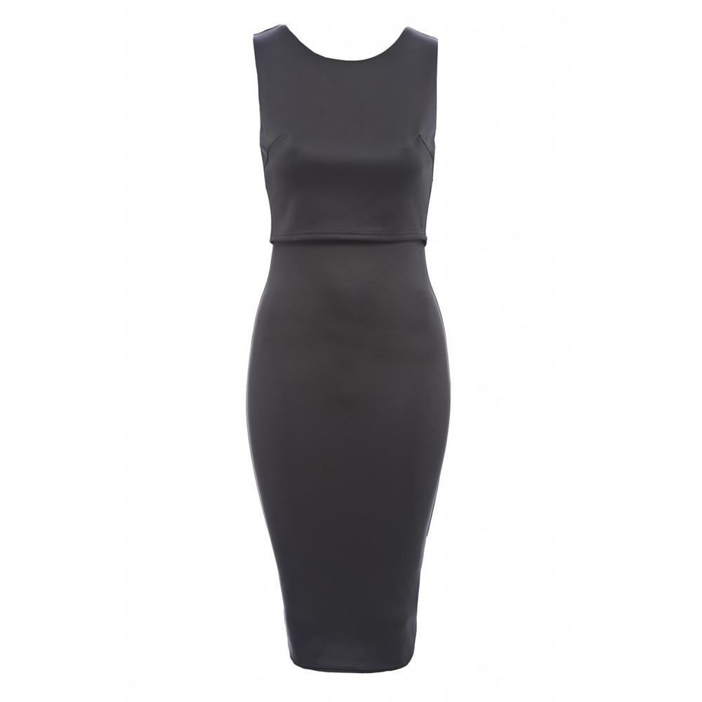 AX Paris Women's Sleeveless Overlay Midi Black Dress - Online Exclusive