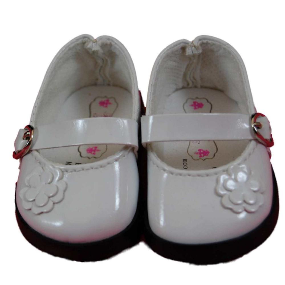 The Queen's Treasures 18" Doll Shoes Clothing Accessory for American Girl® Dolls, High Quality White Mary Janes & Shoe Box