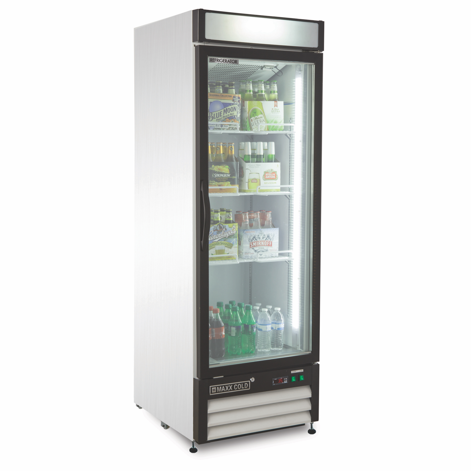 MAXX Cold MXM1 23R Single Glass Door Refrigerator 23 Cu Ft