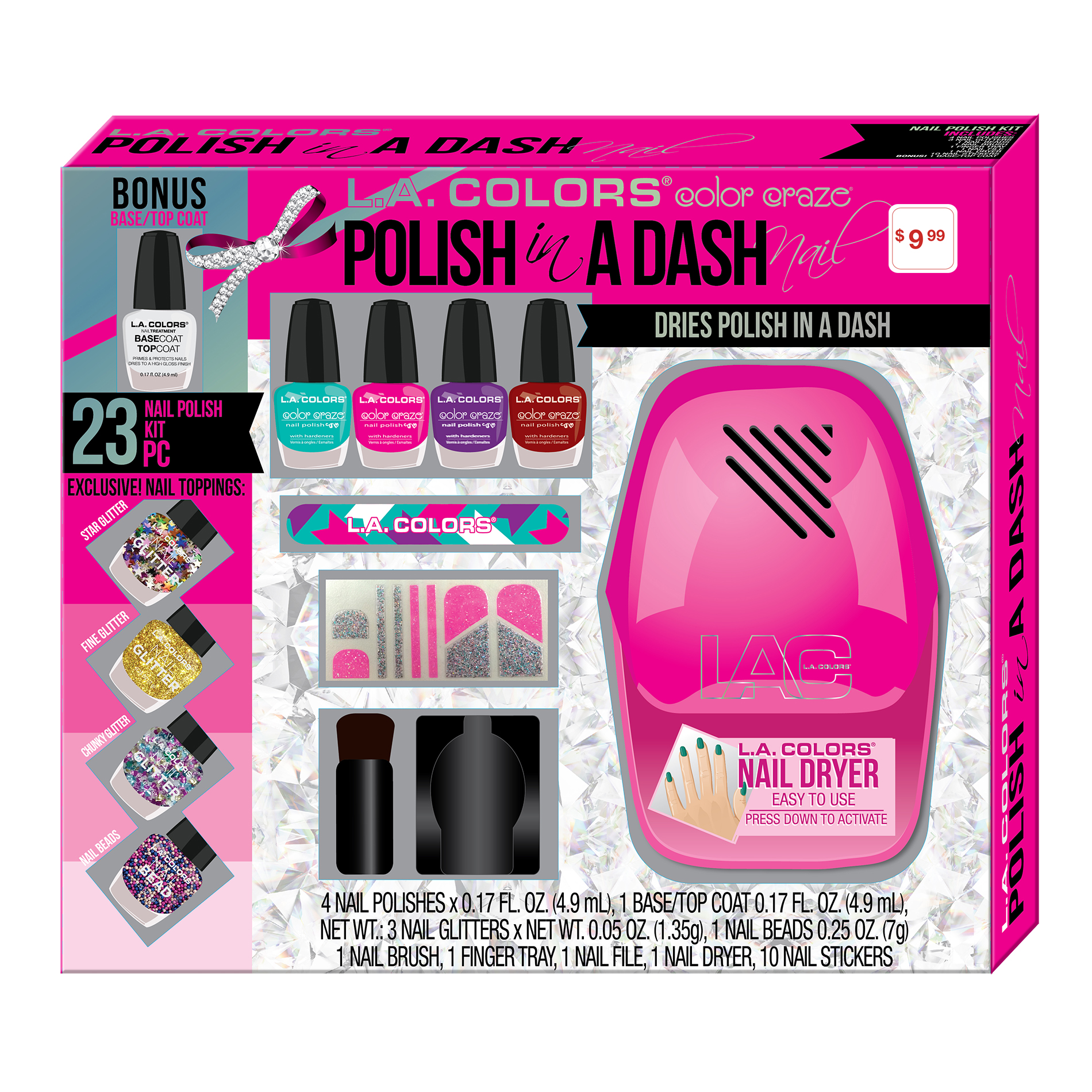 LA Colors Polish in a Dash 23 pcs Nail Polish and Dryer Gift Set Shop