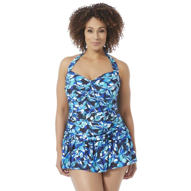 Jaclyn Smith Women's Plus Twist Front OnePiece Swimsuit Tropical Kmart