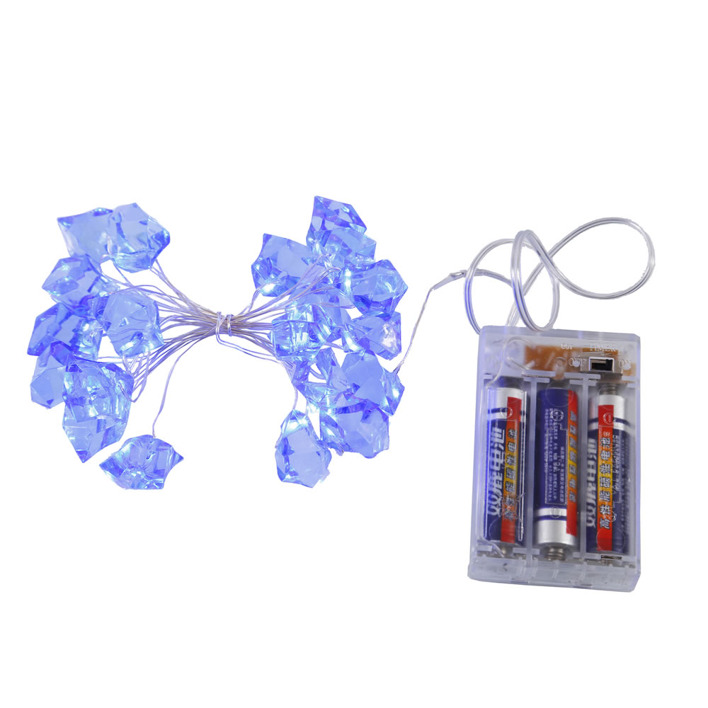 Vickerman Indoor 20 Light Blue Colored LED Ice Cube Light Set