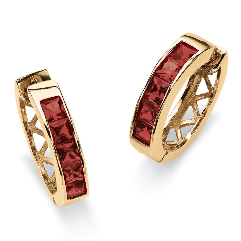 PalmBeach Jewelry Birthstone 18k Gold-Plated Huggie Earrings