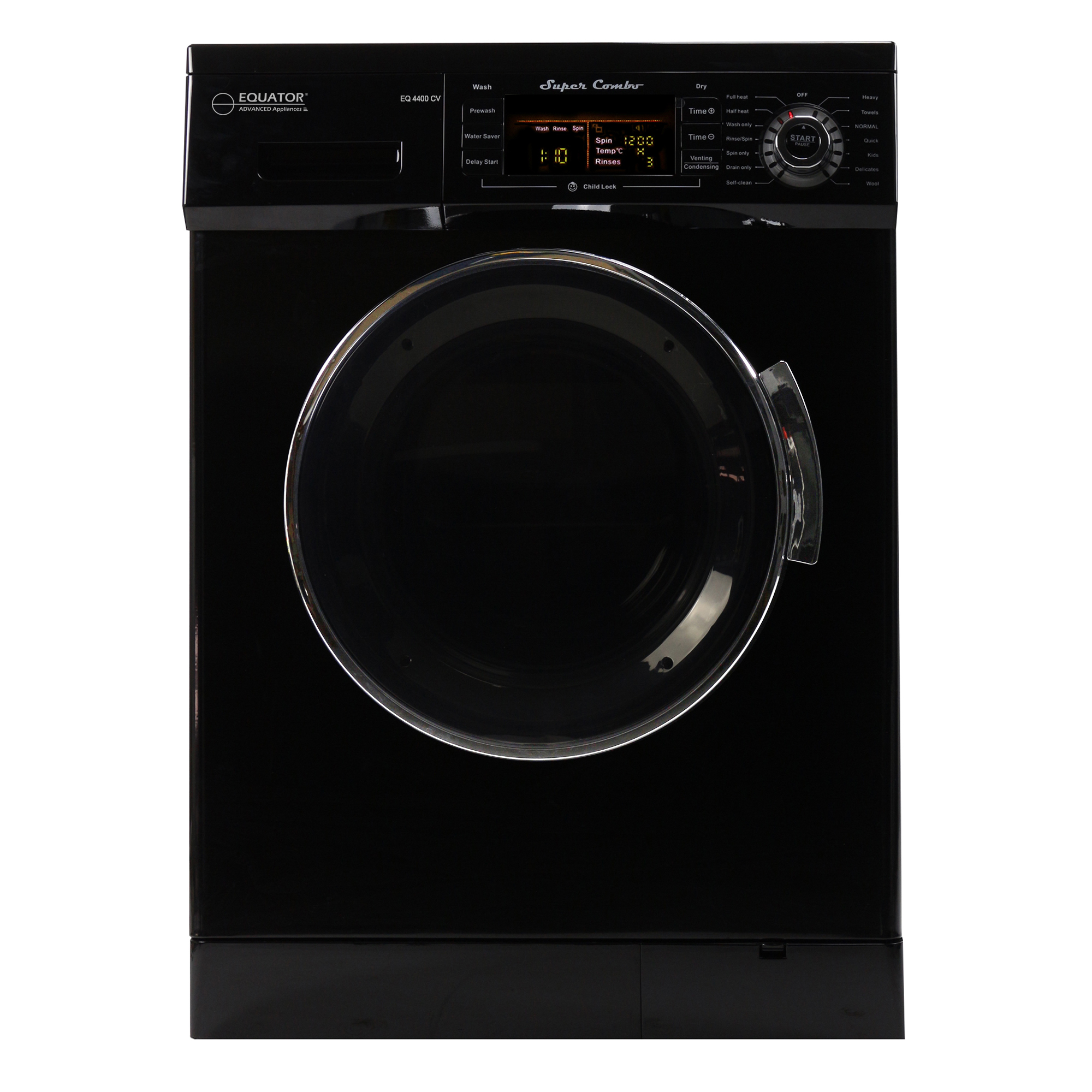UPC 747037175126 product image for Equator 1.57 cu.ft./13 lbs Black Compact Convertible Super Combo Washer Dryer wi | upcitemdb.com
