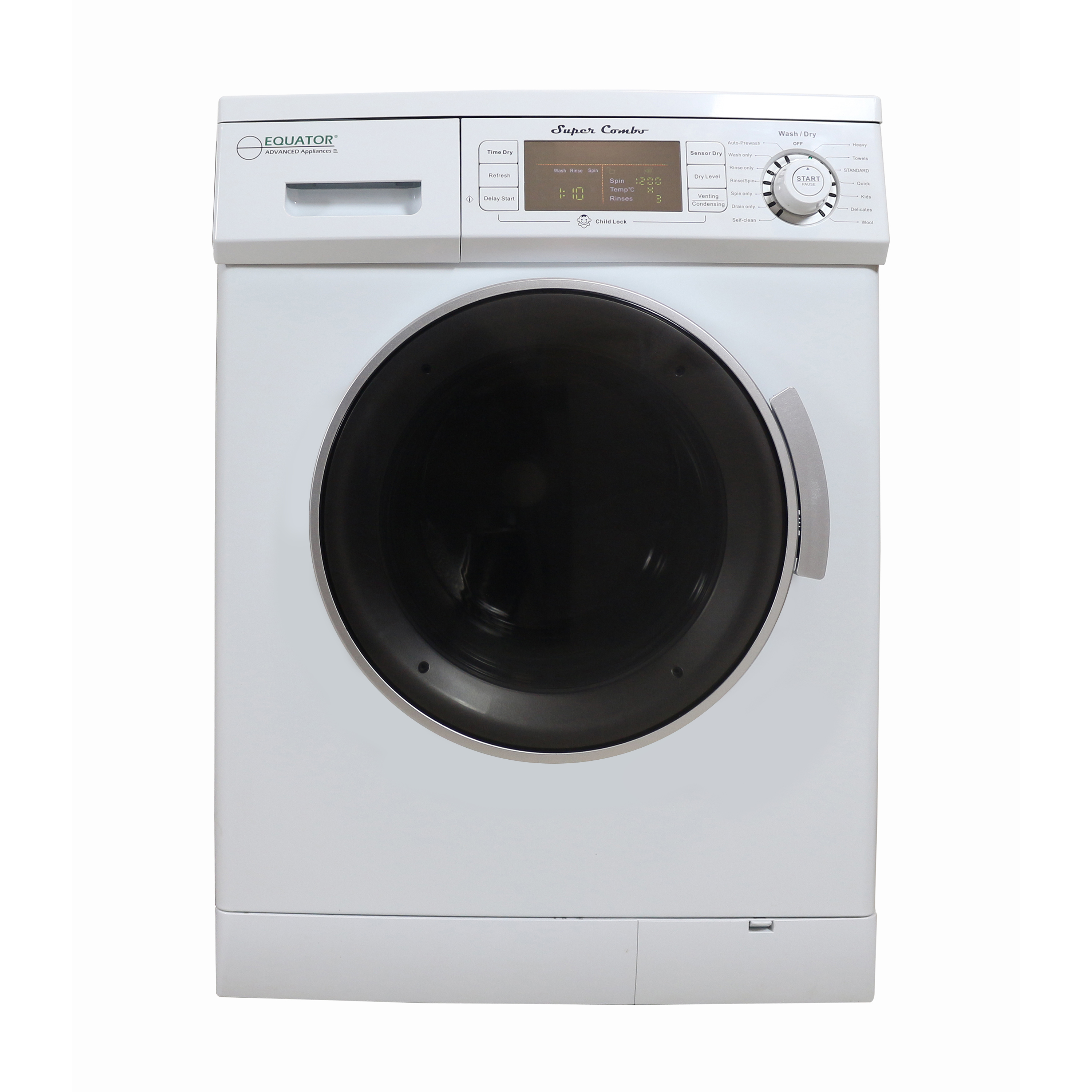 Equator 1.57 cu.ft./13 lbs White Compact Convertible Super Combo Washer