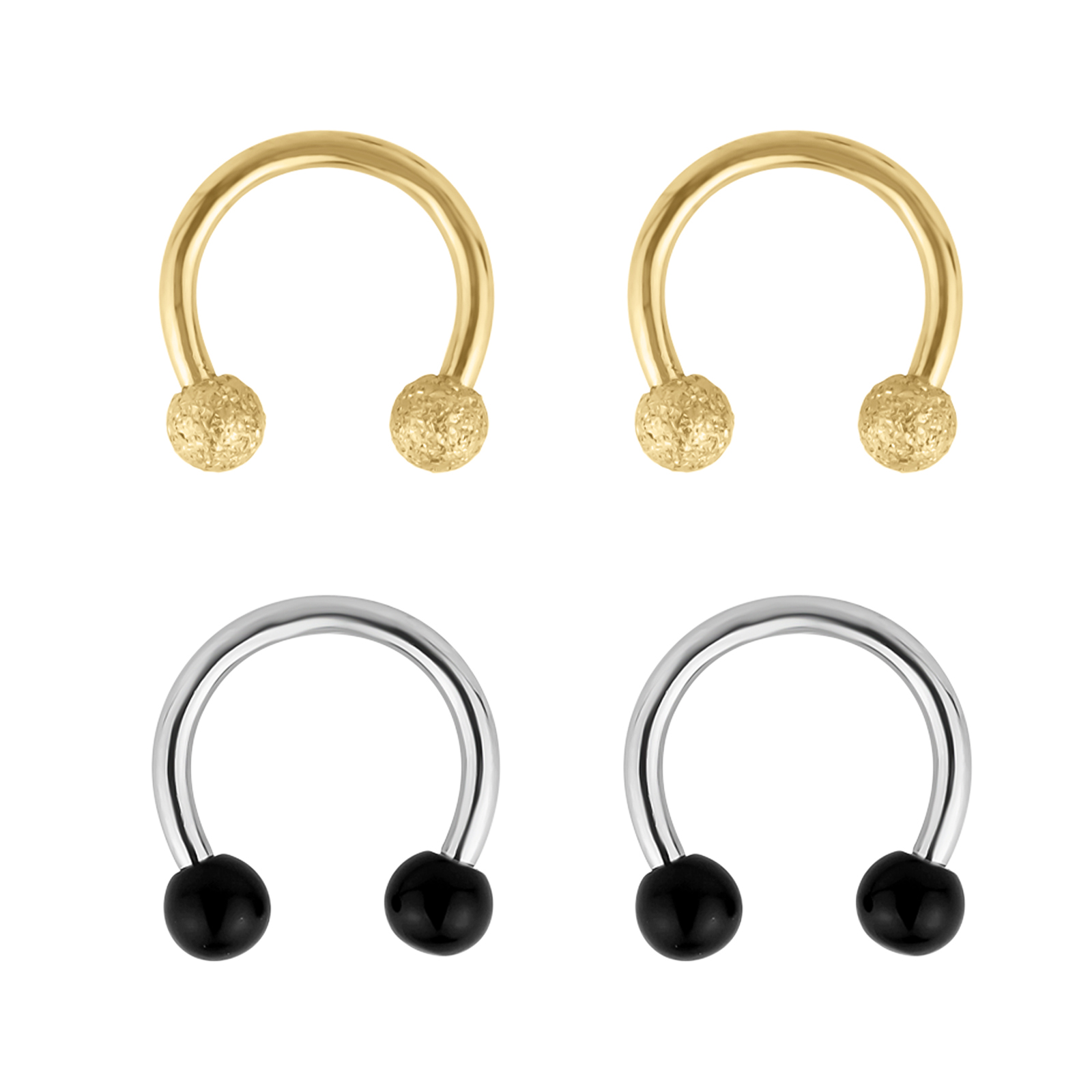 16G 2pk Steel Circular Barbell Set- Multi color 16G 2pk Steel Circular Barbell Set- Multi color