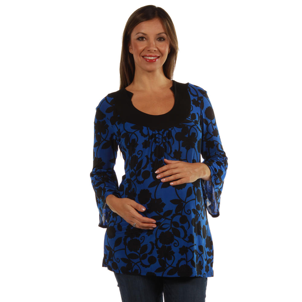 24&#47;7 Comfort Apparel European Vogue High Style Maternity Tunic Top