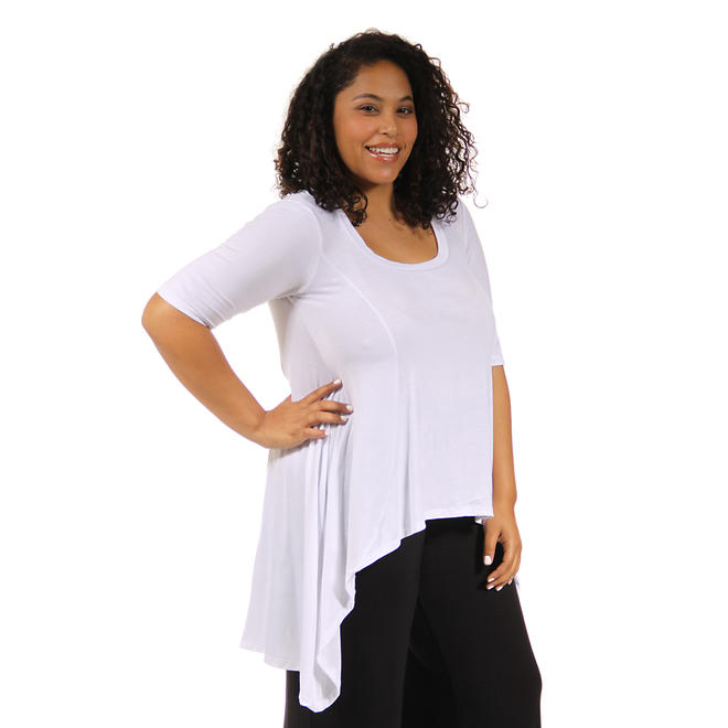 24/7 Comfort Apparel Women's Plus Size Extra Long Tunic Top