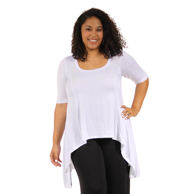 24/7 Comfort Apparel Women's Plus Size Extra Long Tunic Top