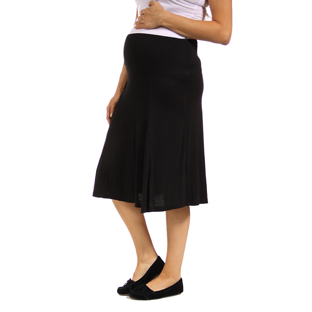 24&#47;7 Comfort Apparel Women's Maternity Calf-Length Skirt