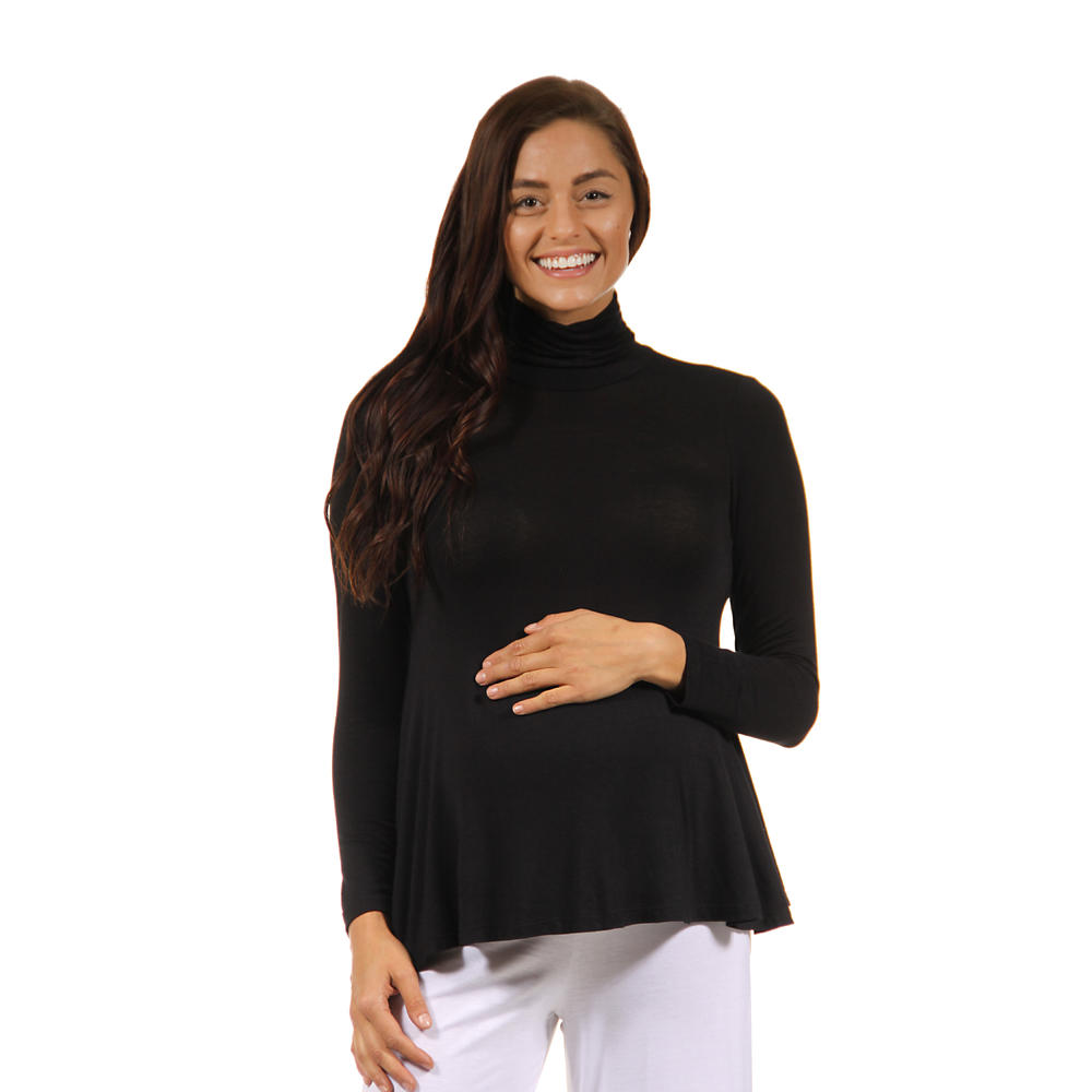 24&#47;7 Comfort Apparel Women's Turtleneck Maternity Sweater