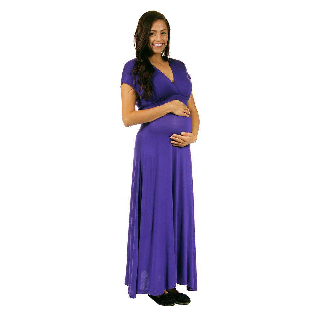 Women's Faux Wrap Maxi Maternity Dress